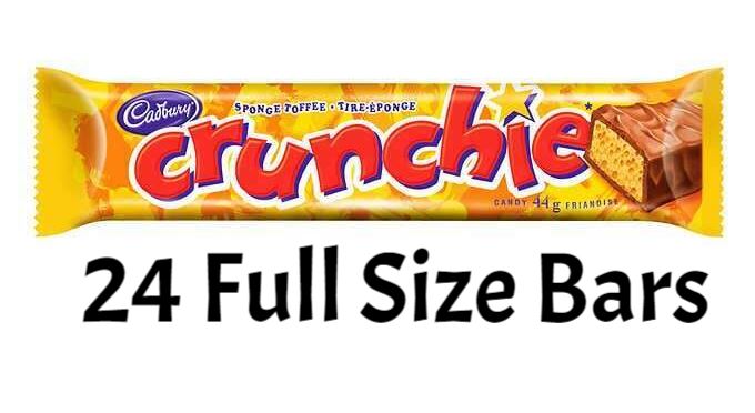 Cadbury Crunchie Chocolate Bars Full Size 41g Each 24 Count From Canada