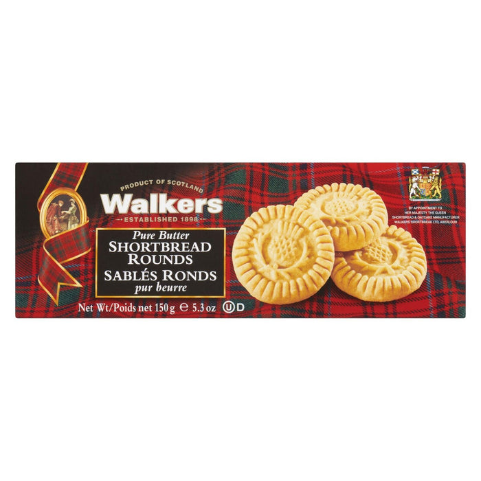 Walkers Pure Butter Shortbread Rounds Cookies, 150 Gram