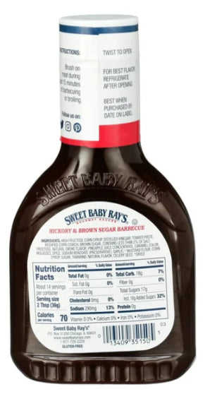 Sweet Baby Ray's Hickory & Brown Sugar BBQ Sauce, 425mL