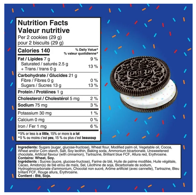 Oreo Birthday Cake Creme Cookies, 261g