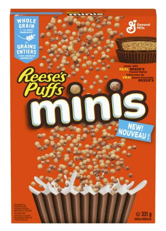 Reese's Puffs Minis Peanut Butter Breakfast Cereal with Whole Grains, 331g