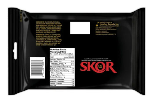 Skor Toffee Chocolate Candy Bars, 4 Bars, 156g