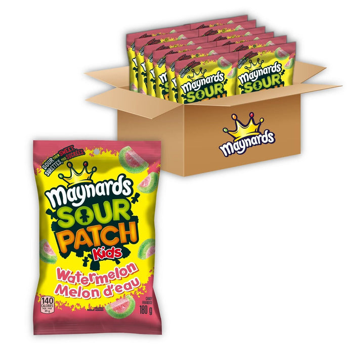 Maynards Sour Patch Kids Gummy Watermelon 180g/6.3 oz Each 12 Bags