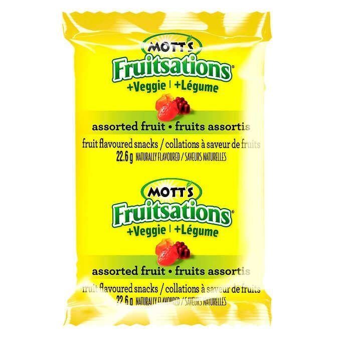 MOTTS Fruit Flavored Snacks Fruitsations Plus Veggie Assorted Fruit, 68 Pouches