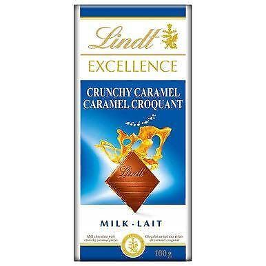 Lindt Excellence Crunchy Caramel Milk Chocolate Bar 100g Large Bar