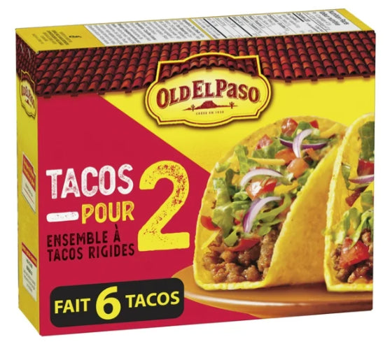 Old El Paso Tacos for 2 Hard Taco Dinner Kit, 6 Count shell, 94g