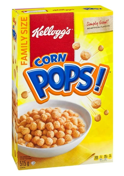 Kellogg's Canadian Corn Pops Cereal, Family Size, 515g