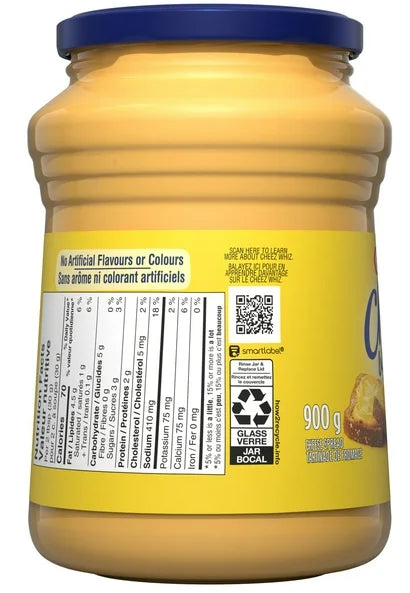 Cheez Whiz Cheese Spread, 900g Jar