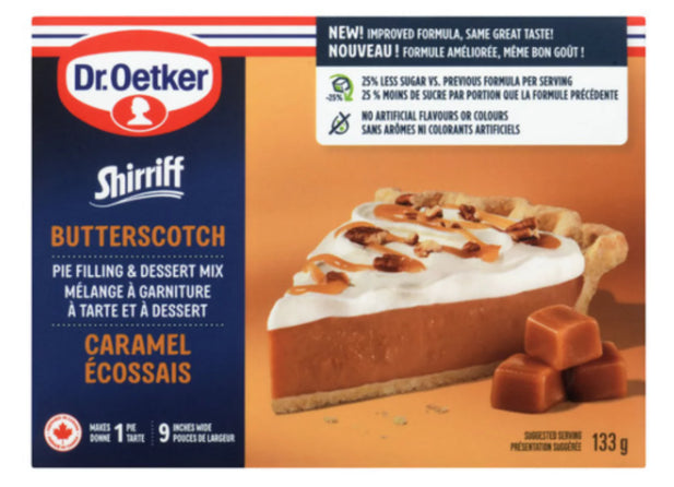 Dr. Oetker Shirriff Pie Filling & Dessert Mix Butterscotch 133g