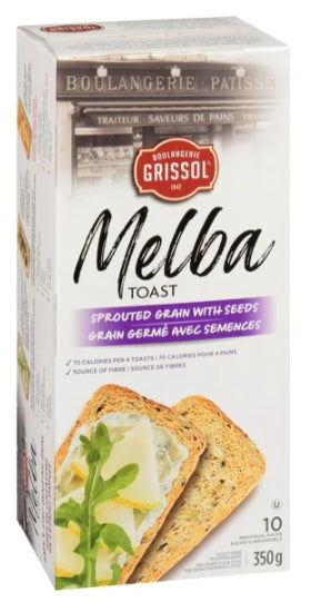 Boulangerie Grissol Melba Toast Sprouted Grain with Seeds, 10pc 350g