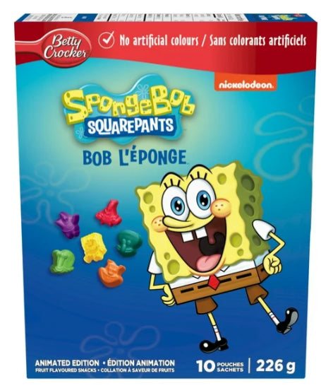 Betty Crocker SpongeBob SquarePants Fruit Snacks, 10pc