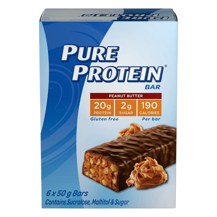 Pure Protein Bars, Gluten Free Chocolate Peanut Butter 50g Each 6 Bars