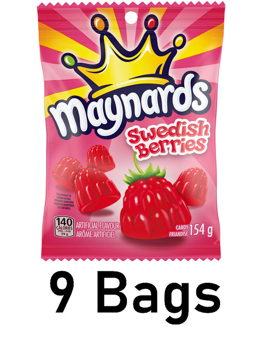 Maynards Swedish Berries Gummy Candy, 154g Each 9 Bags - CanadaGrocery