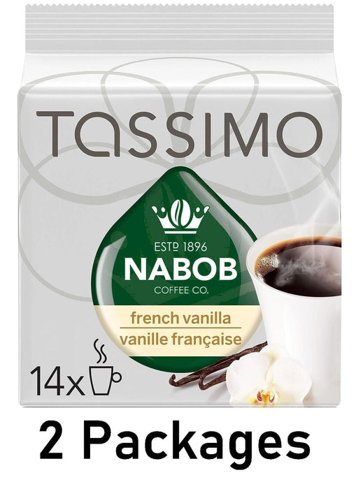 Tassimo Nabob French Vanilla Coffee Single Serve T-Discs 108g Each 2 Boxes