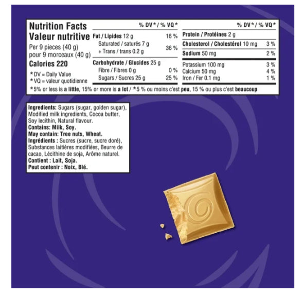 Cadbury, NEW Golden Caramelized White Chocolatey Candy Bar, 80g