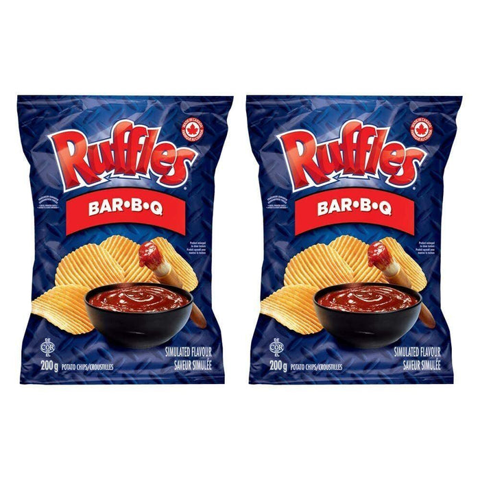 Ruffles Bar-B-Q Potato Chips 200g/7.05oz 2 BAGS