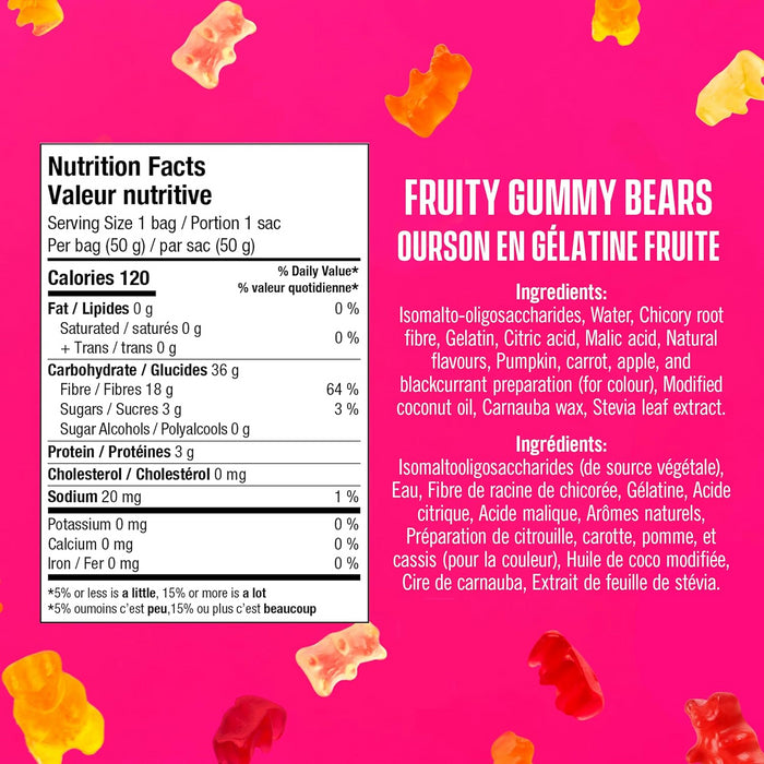 Smart Sweets Gummy Bears Fruit, 50g/1.75oz Bag