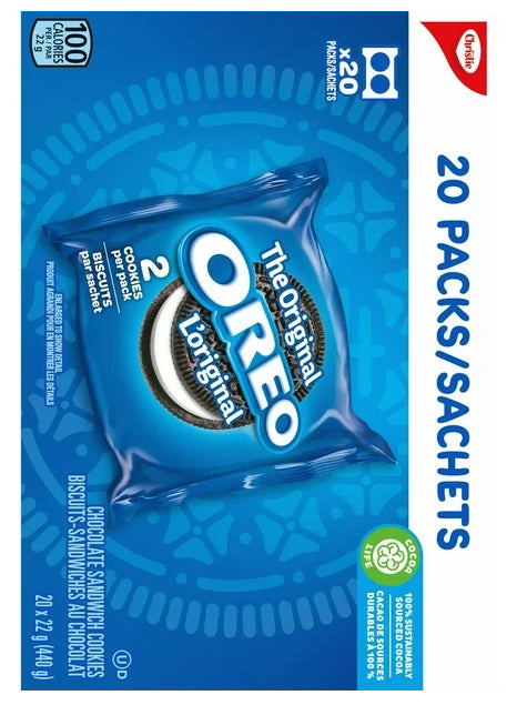 Oreo Original Chocolate Sandwich Cookies, 20 Packs, 440g