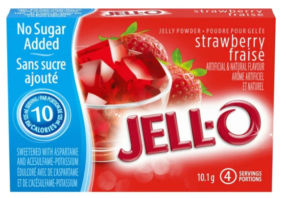 Jell-O Strawberry Jelly Powder Light, Gelatin Mix, 10.1g