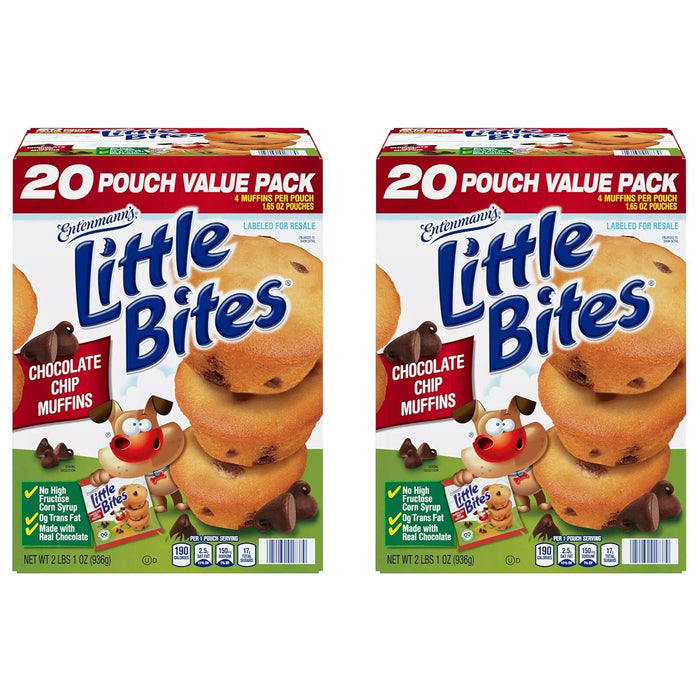 Entenmann's Little Bites Chocolate Chip Muffins, 2 Boxes (20pk Each Box) - CanadaGrocery