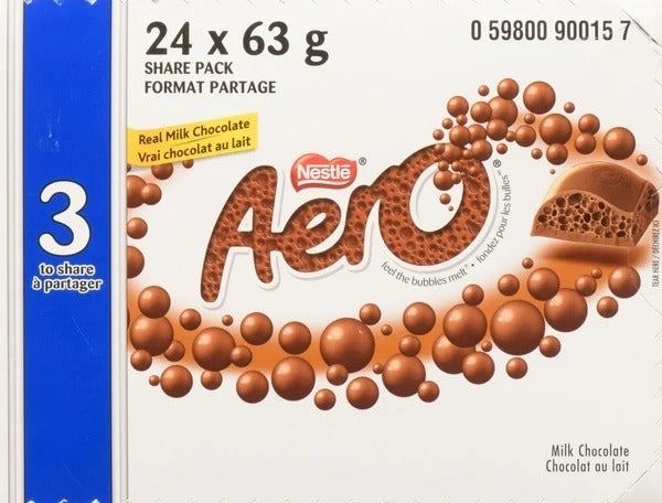 Nestle Aero King Size Chocolate Bars Case, 24x63g
