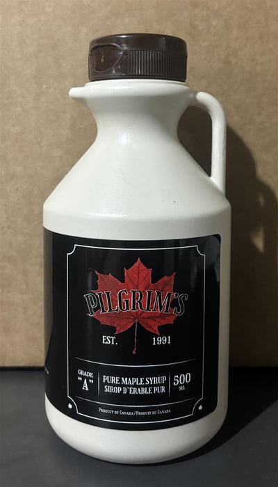 Pilgrim's Unblended, Small Batch, Single Source Canadian Maple Syrup, 500ml Bottle (1 Pint) - CanadaGroceryStore