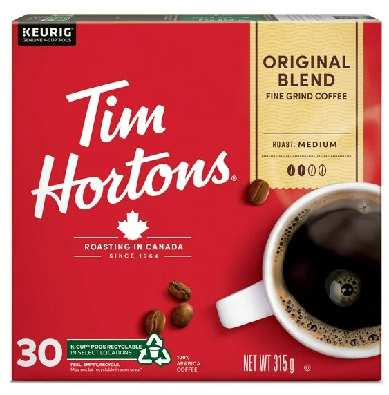 Tim Hortons Original Blended Coffee Keurig K-Cup, 30ct, 315g