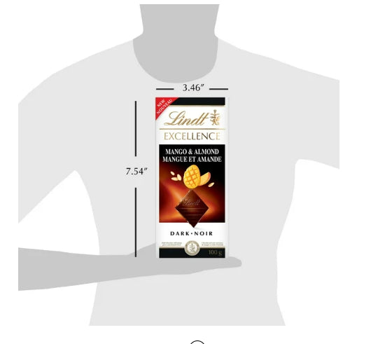 Lindt EXCELLENCE Mango Almond Dark Chocolate Bar, 100g