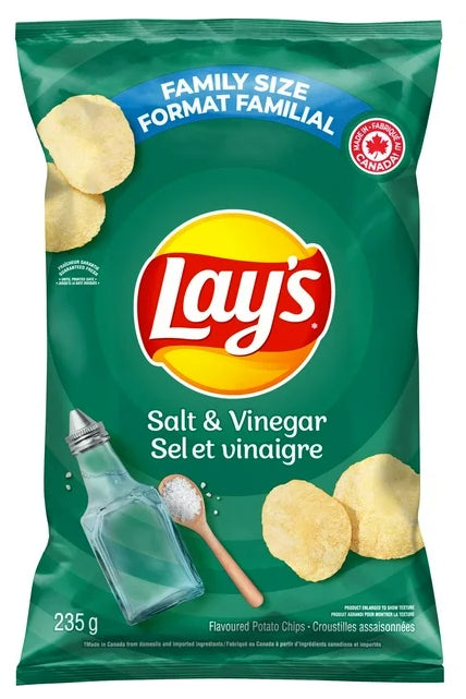 Lay's Salt & Vinegar Flavored Potato Chips, 235g