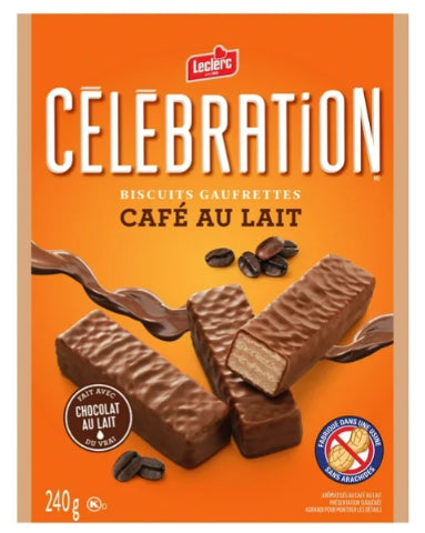 Celebration Leclerc Cafe au Lait Wafer Cookies, 240g