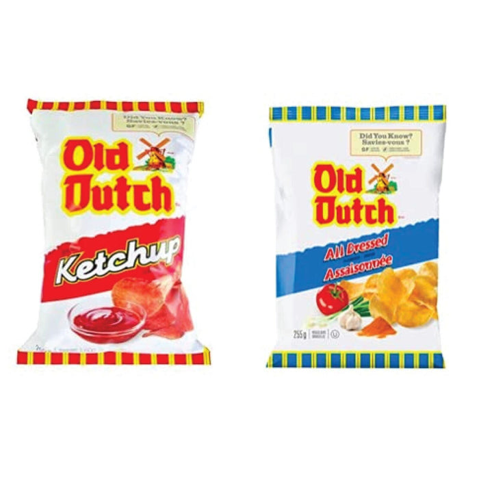 Old Dutch Potato Chips 1 Bag of Ketchup Flavour + 1 Bag of All Dressed 180g EACH