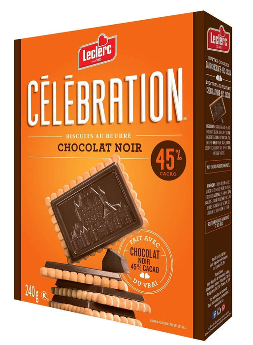 Leclerc Celebration DARK Chocolate Butter Cookies 240g - CanadaGrocery