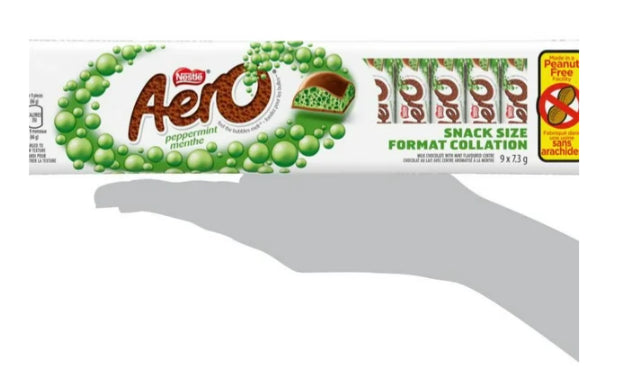 Nestle Aero Peppermint Fun Size Chocolate Bars, 9 x 7.3g