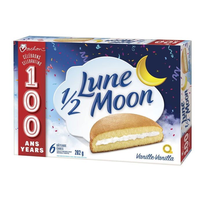 VACHON Half Moon, Fluffy Vanilla Cakes, 282g/9.9oz, 6 cakes