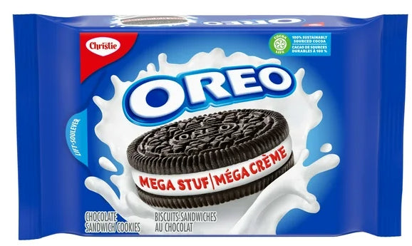 Oreo Mega Stuf Chocolate Sandwich Cookies, 374g