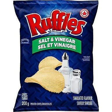 Ruffles Salt & Vinegar Potato Chips, 200g/7.1oz Bag