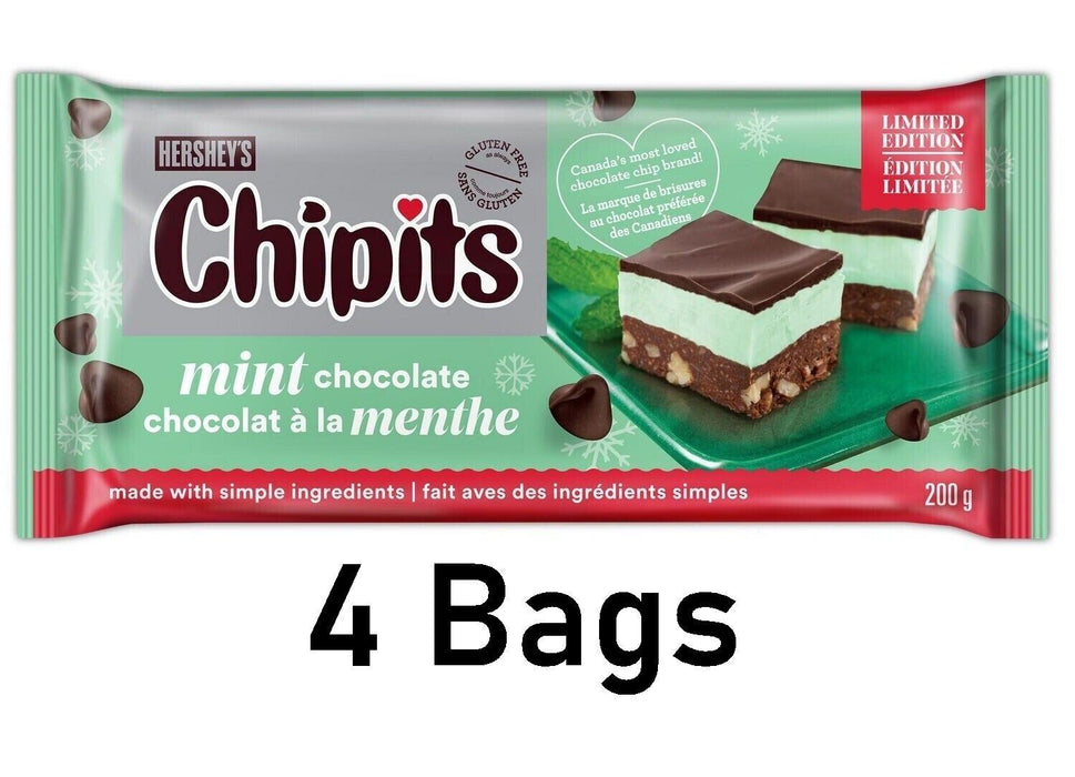 Hershey's Chipits Mint Chocolate Chips 200g Each 4 Bags