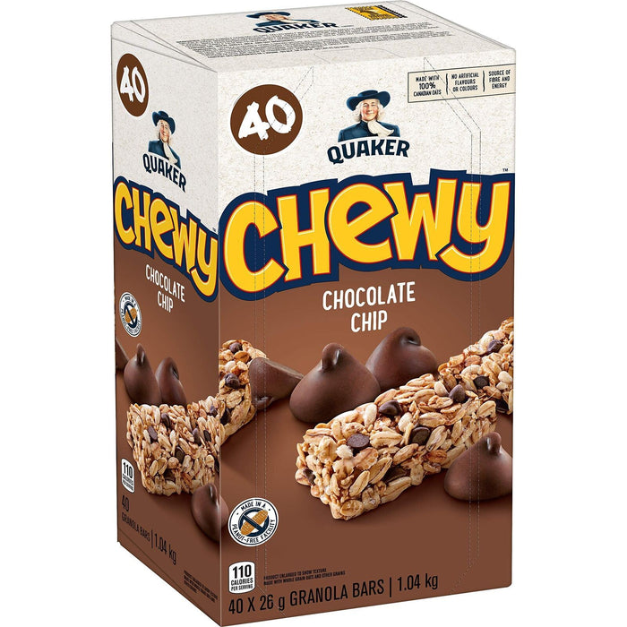 Quaker Chewy Chocolate Chip Granola Bars, Peanut Free 40-Count