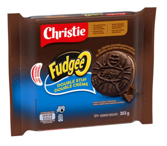 Fudgee-O Sandwich Cookies Double Stuf Creme Filled 303g