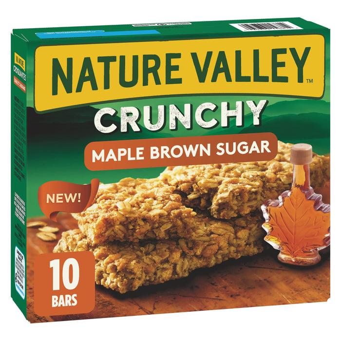 Nature Valley Crunchy Maple Brown Sugar Granola Bars, 10 Count, 210g/7.4oz Box