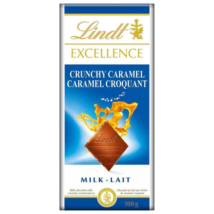 Lindt Excellence Crunchy Caramel Milk Chocolate Bar 100g Large Bar