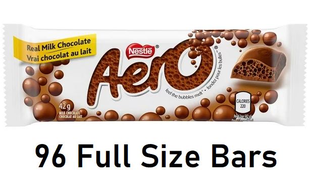 Nestle Aero Chocolate Candy Bars 42g Each 96 Bars - CanadaGrocery