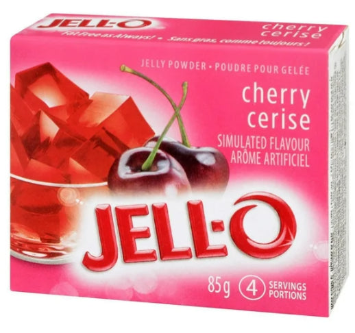 Jell-O Cherry Jelly Powder, Gelatin Mix, 85g