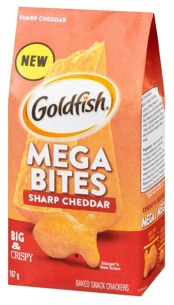 Goldfish Mega Bites Sharp Cheddar Crackers, 167g