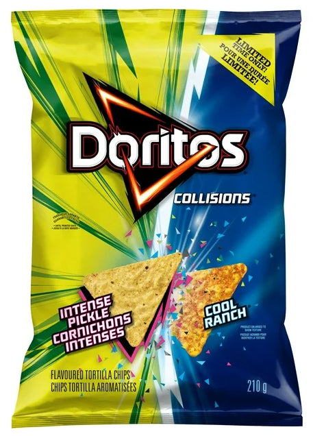 Doritos Collisions Intense Pickle and Cool Ranch Flavoured Tortilla Chips, 210g