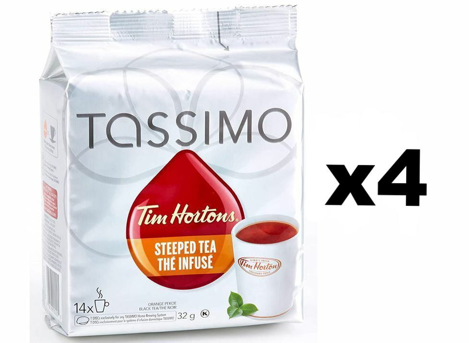 Tim Hortons Tassimo Single Serve Orange Pekoe Steeped Tea 4 Boxes of 14 Discs (5