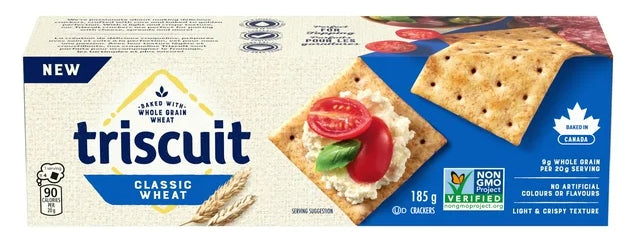 Triscuit, Classic Wheat Crackers, Light and Crispy Texture, 185g