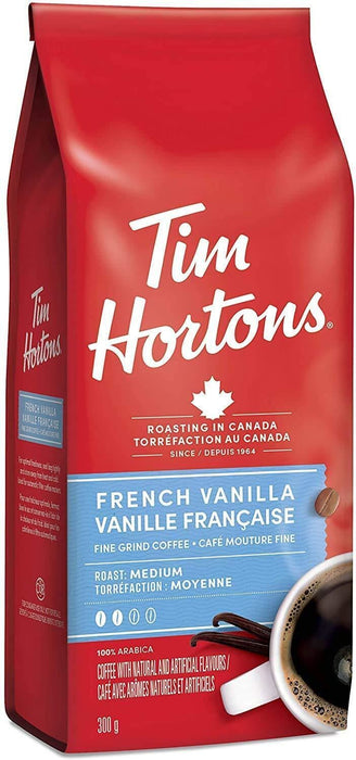 Tim Hortons French Vanilla, Fine Grind Coffee, Medium Roast, 10.6oz, 2 BAGS