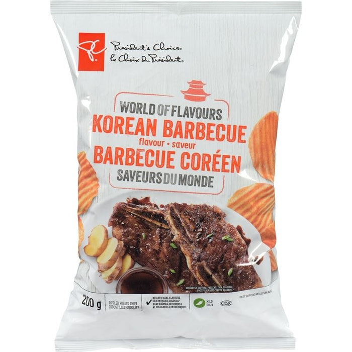 President's Choice Korean Barbecue Rippled Potato Chips, 200g