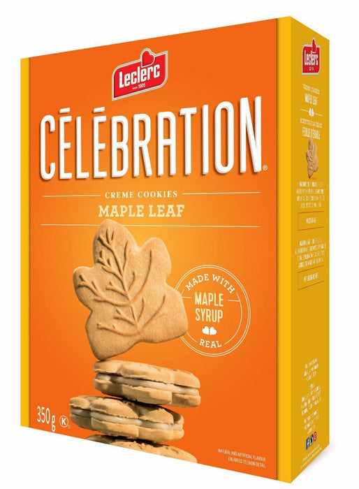 Leclerc Celebration Maple Leaf Creme Cookies 350g Each 6 Count From Canada